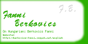 fanni berkovics business card